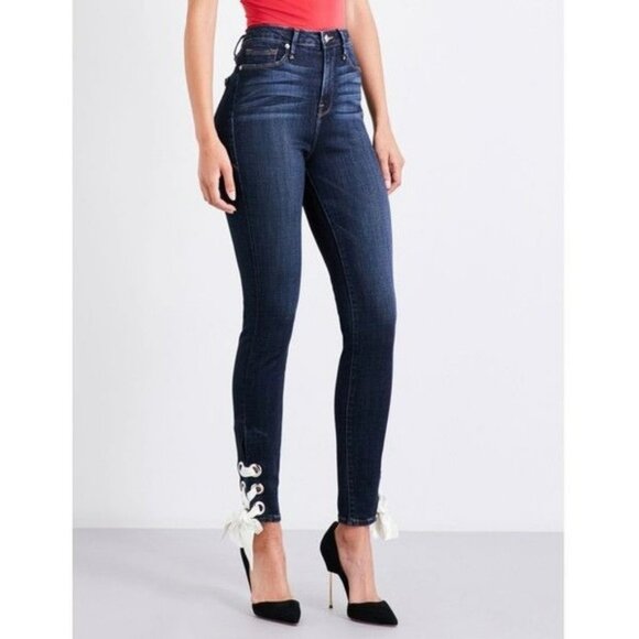 Good American Good Waist Ankle Straight Ribbon Jeans - Picture 1 of 6